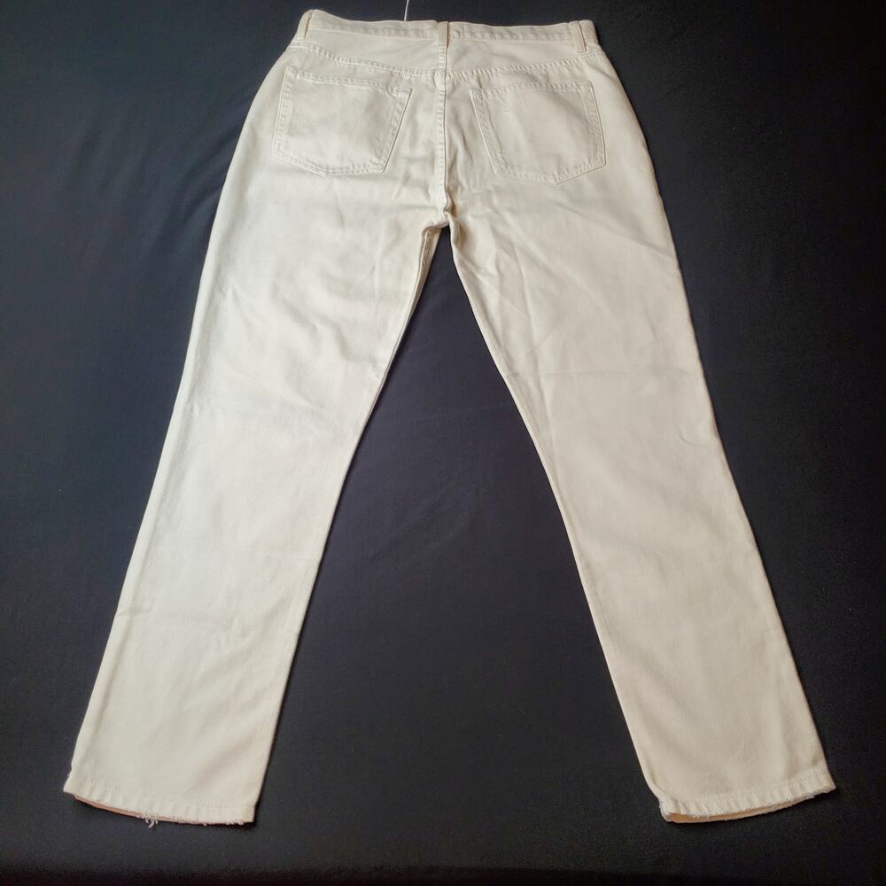 Reformation Women's Size 31 NWT Julia High Cigarette Jean Distressed Ivory LY760 - Picture 5 of 8